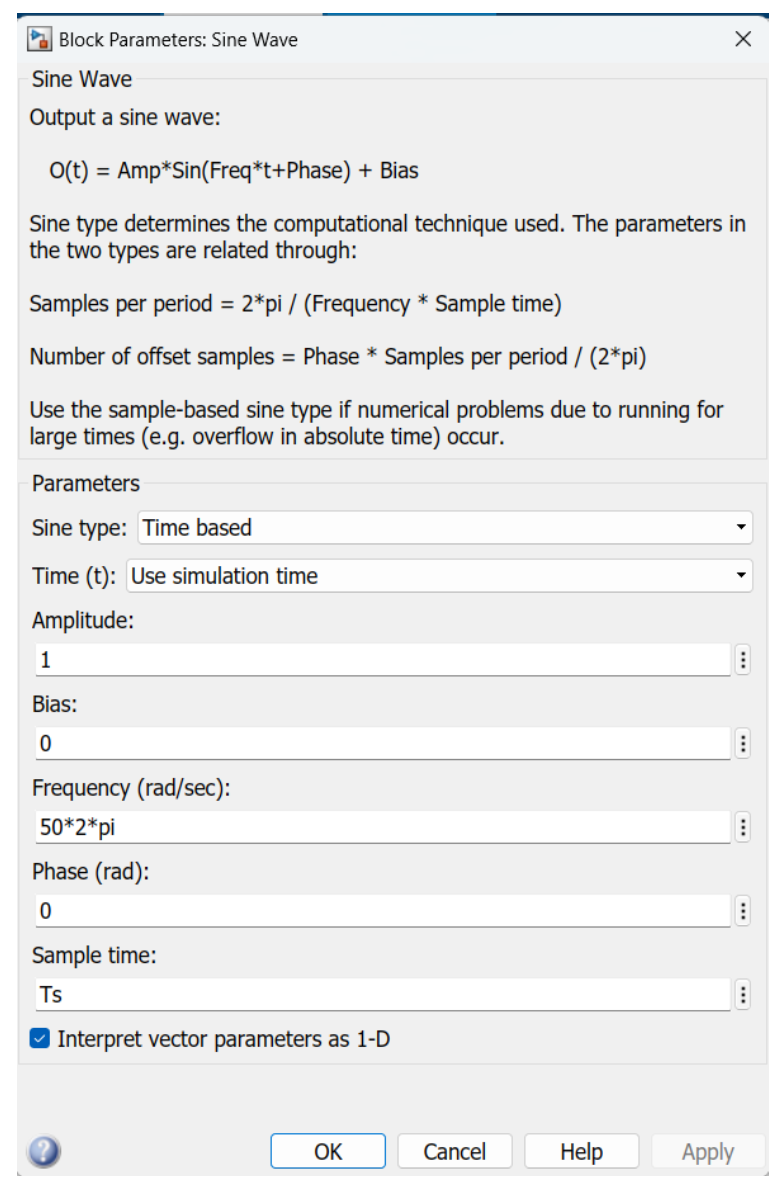 Sine Wave Parameters